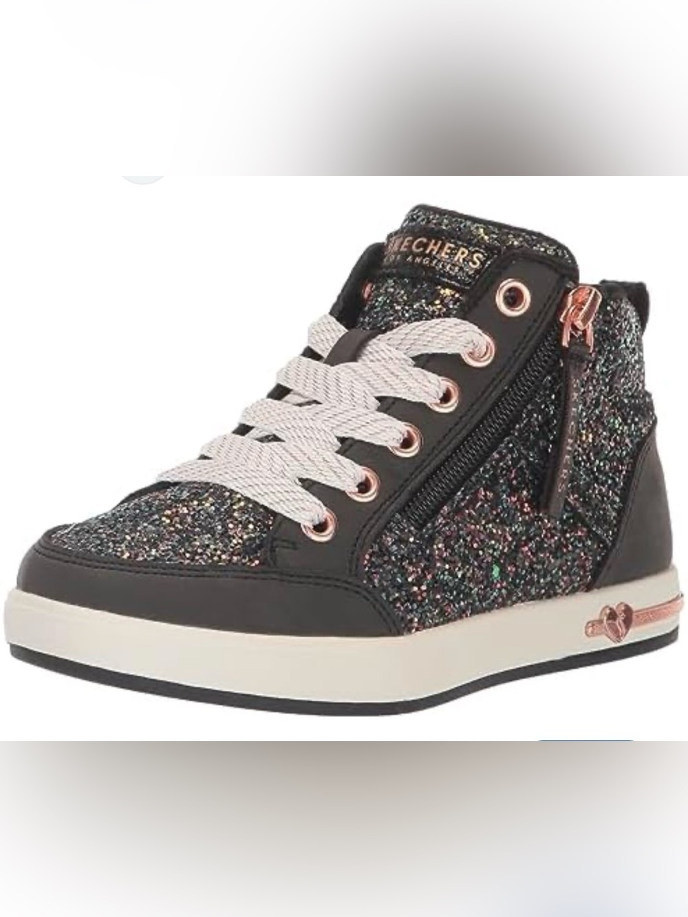 Skechers Women’s Black Multicolor Glitter High-Top Sneaker - 3